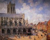 卡米耶 毕沙罗 : The Church of Saint-Jacques, Dieppe, Morning Sun